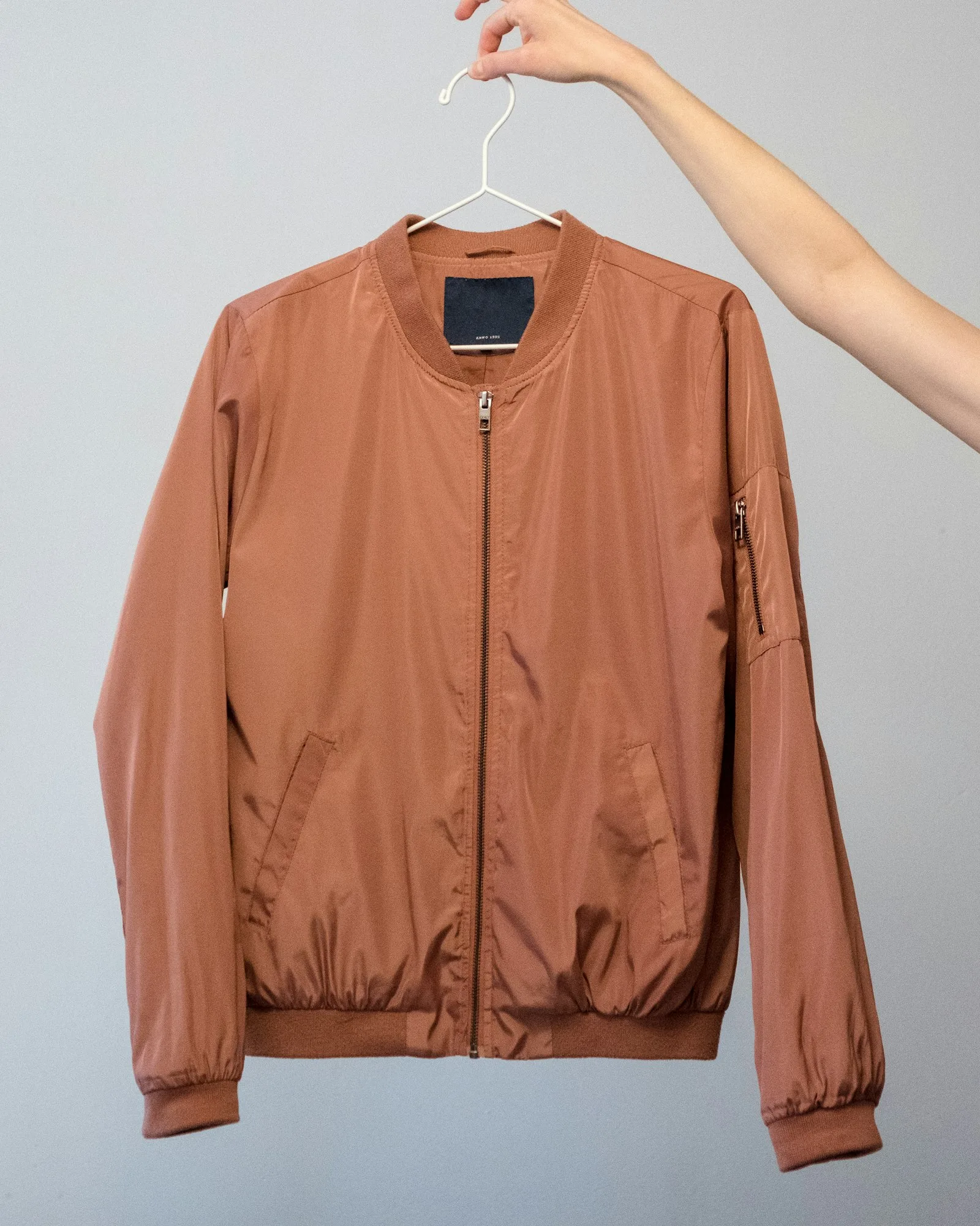 Chamarra bomber color durazno